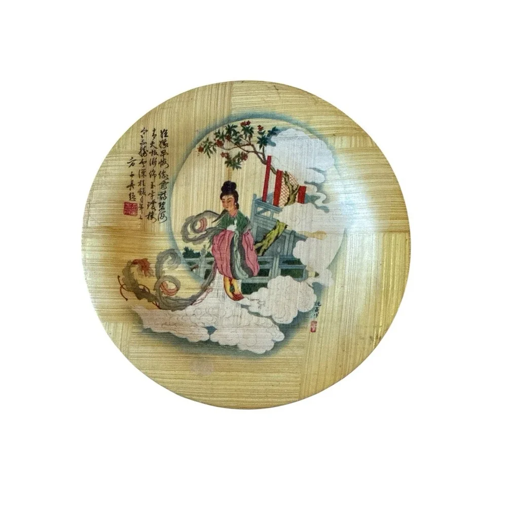Vintage Bamboo‎ Coaster Set – Chinese Celestial Motif – 4.25